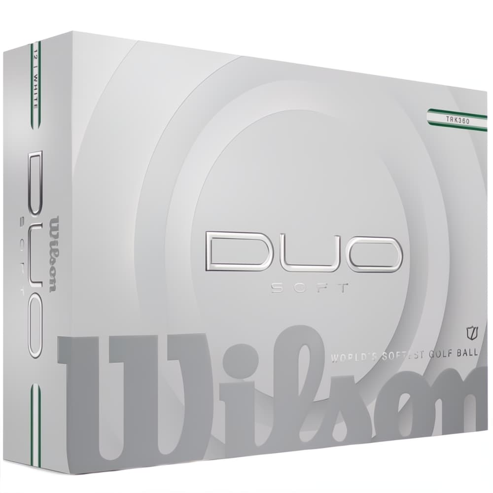 Wilson 2026 Duo Soft Trk360 Golf Balls – White / Green – Double Dozen