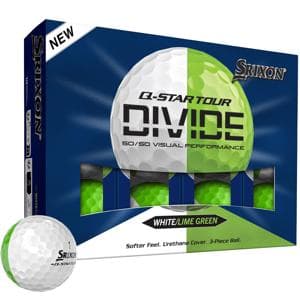 Srixon Q-Star Tour Divide 2 White/Lime Green Golf Balls 12 Balls
