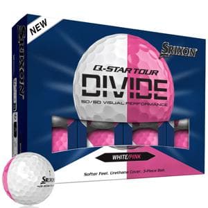 Srixon Q-Star Tour Divide 2 White/Pink Golf Balls 12 Balls