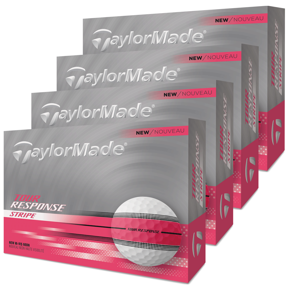 TaylorMade 2026 Tour Response Stripe Golf Balls – Pink – 4 For 3