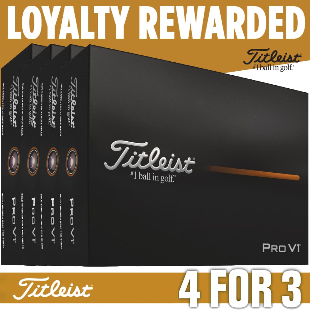 Titleist 2026 Pro V1 Golf Balls – White – 4 For 3 Loyalty Rewarded – Personalised